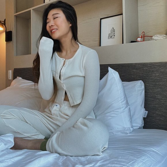 Lunya Restore Thermal Button Front Jogger + Cardigan - Picture 1 of 1